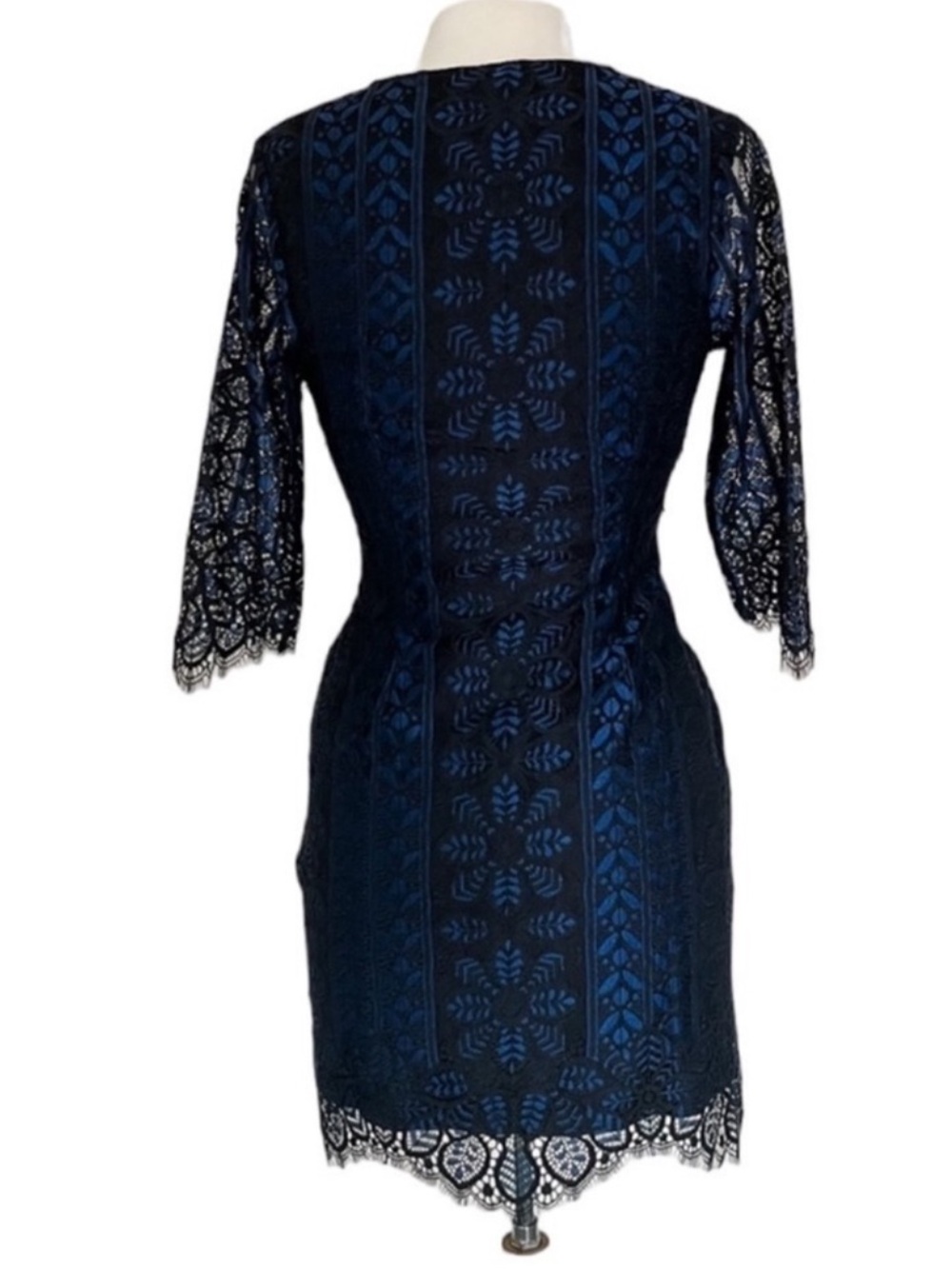 FOR LOVE & LEMONS Lyla sheer lace Mini Dress Dress size XS Navy Black Lace - Picture 11 of 13